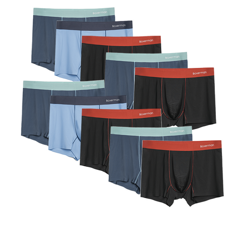 Combo 10 quần lót Boxer nam PROLINES COLOR lụa băng mạnh mẽ + Tặng 2 quần + Tặng túi giặt