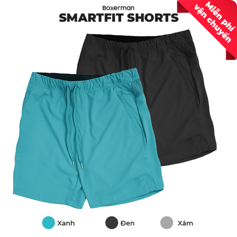 Combo 2 Quần thun ngắn đa năng Smartfit Shorts tiện lợi nam tính