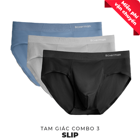 Combo 3 quần lót Tam Giác nam SLIP thun lạnh - Boxerman.vn